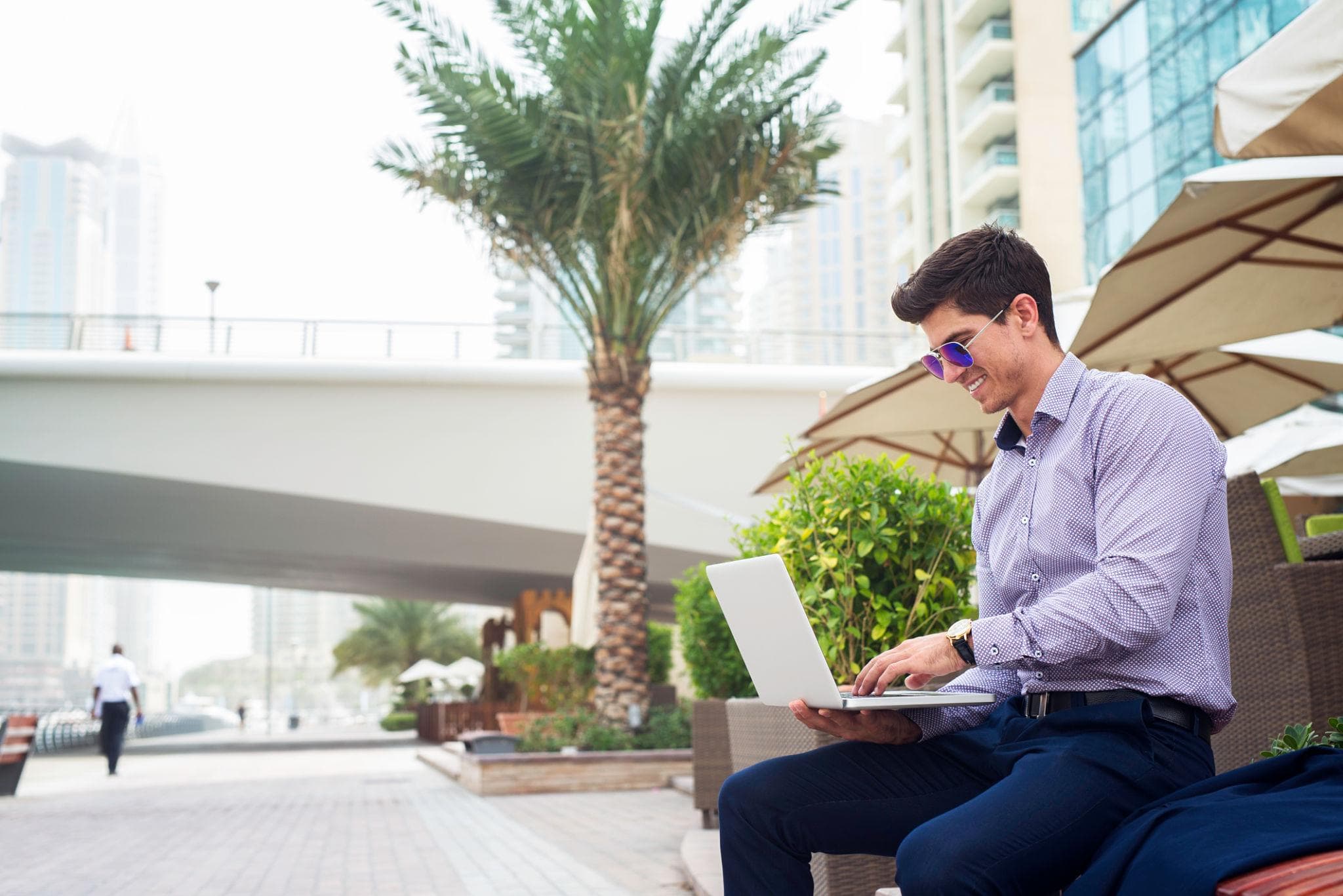 Business owner reviewing documents